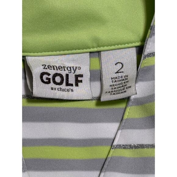 Zenergy Golf by Chico's Striped Short-Sleeved Shirt, Size 2 - Picture 5 of 6